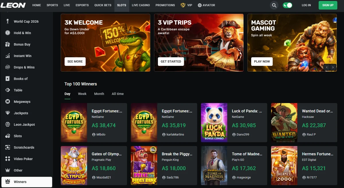 LEON Casino & Sportsbook for Australian players
